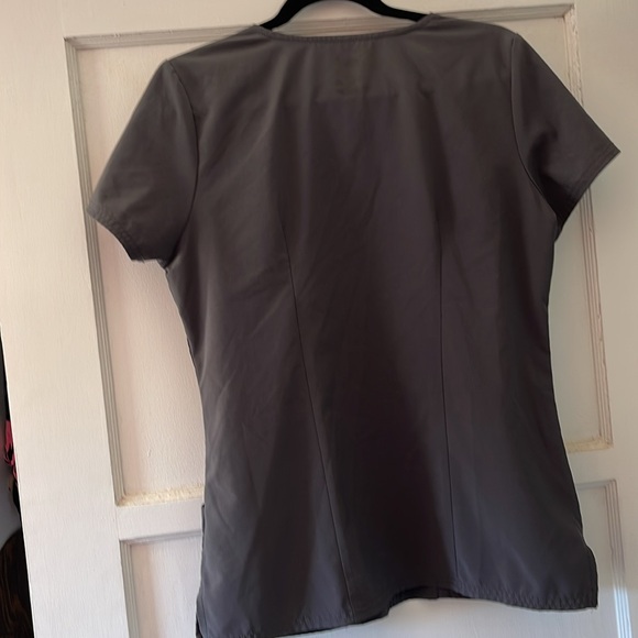 Heartsoul Scrub top Charcoal Pewter grey Medium - Picture 6 of 6